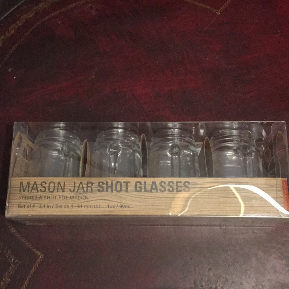 NWB Mason Jar Shot Glasses